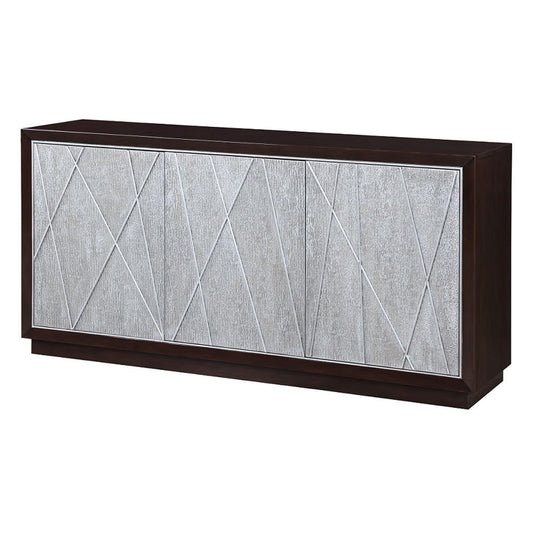 Geranio - Console Cabinet - Metallic Silver & Walnut