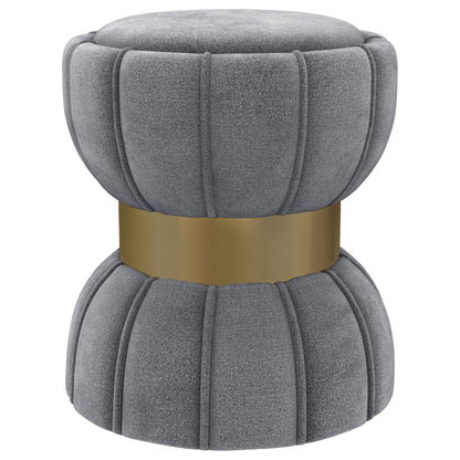Round Upholstered Ottoman Pouf With y Soft Upholstery