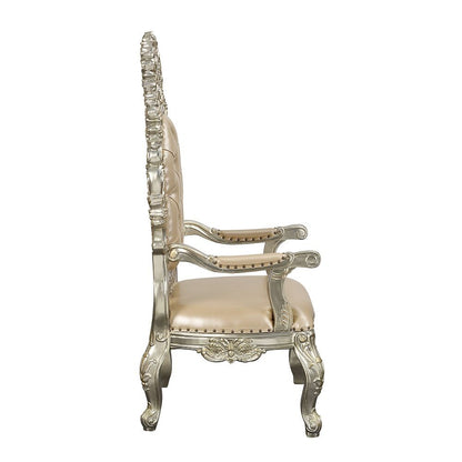 Sorina - Arm Chair (Set of 2) - Synthetic Leather & Antique Gold