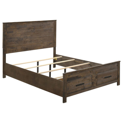Queen Storage Bed With Platform Design And Drawer Storage - Brown