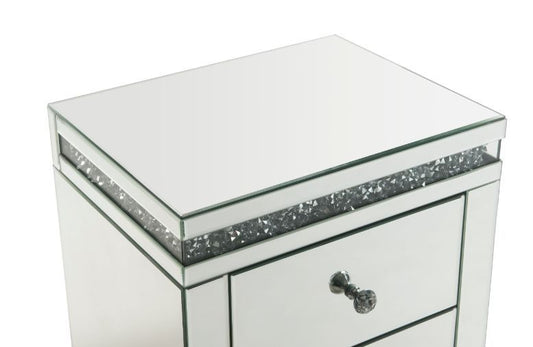Noralie - Accent Table - Mirrored & Faux Diamonds