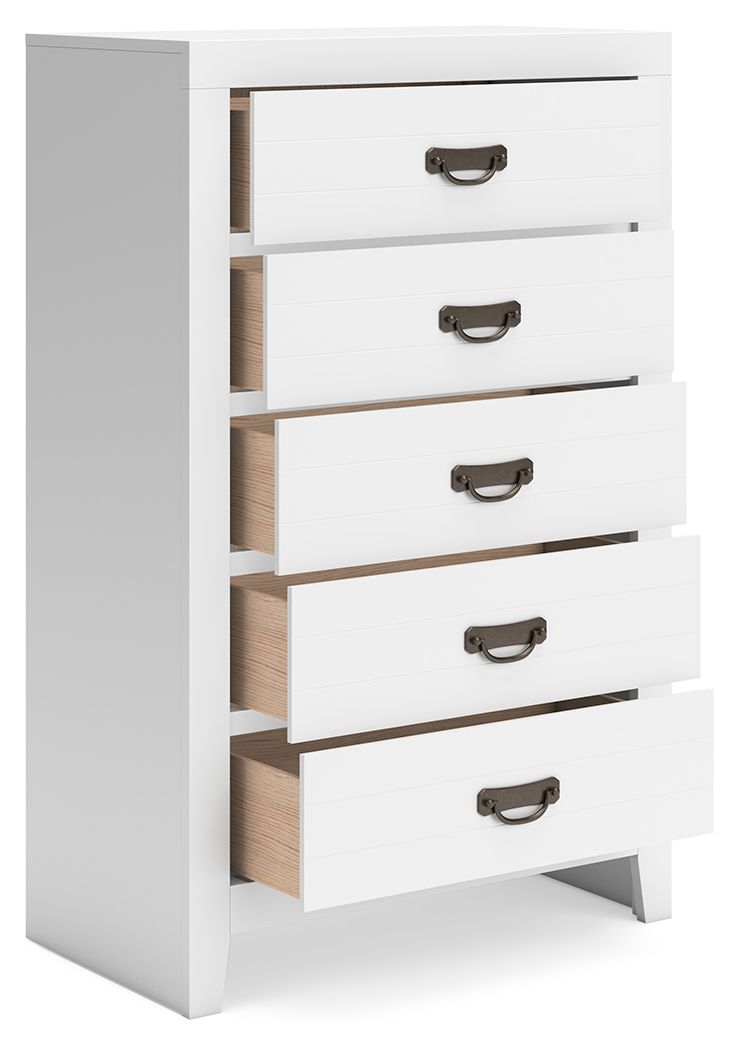 Binterglen - Five Drawer Chest - White