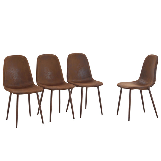 (Set of 4) Backrest AndTransfer Legs Chairs Adding A Touch Of Elegance To Minimalist And Scandinavian Style Homes - Walnut