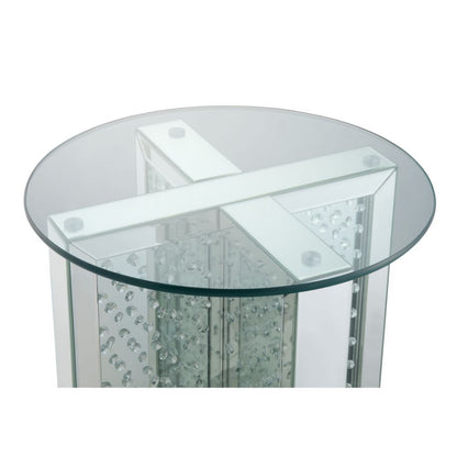 Nysa - 23" End Table - Mirrored & Faux Crystals