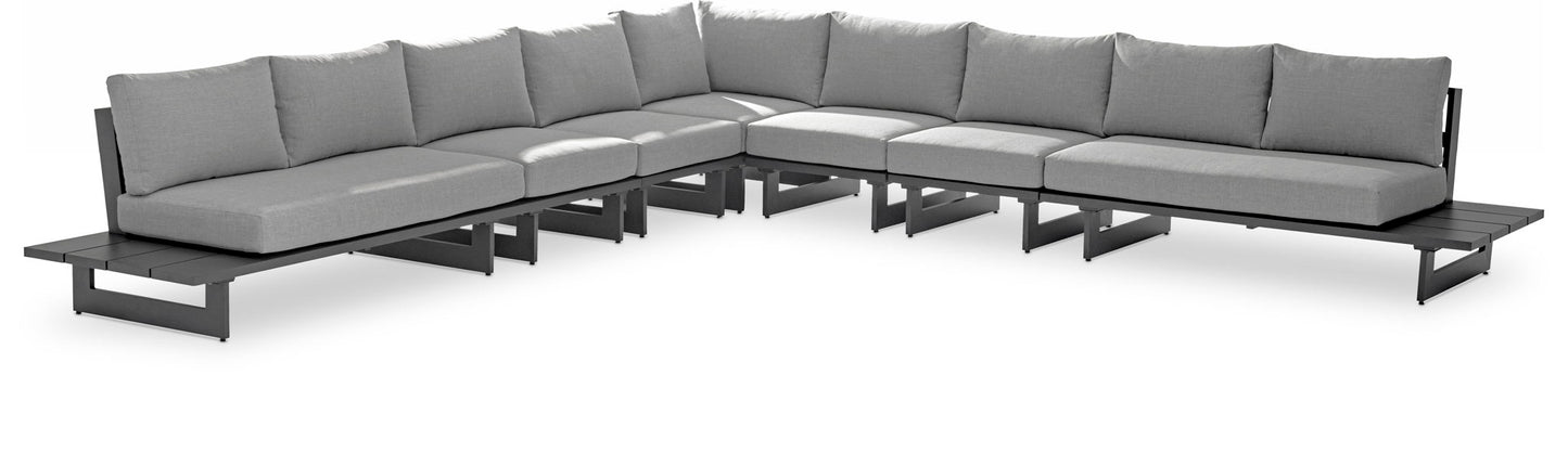 Maldives - 7 Piece Water Resistant Outdoor Patio Modular Sectional With Gray Base