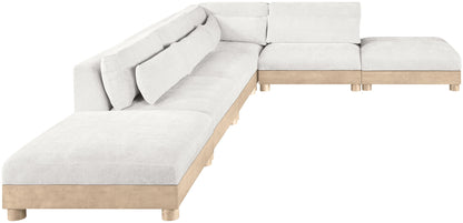 Turin - Chenille Fabric Upholstered Modular Sectional - White