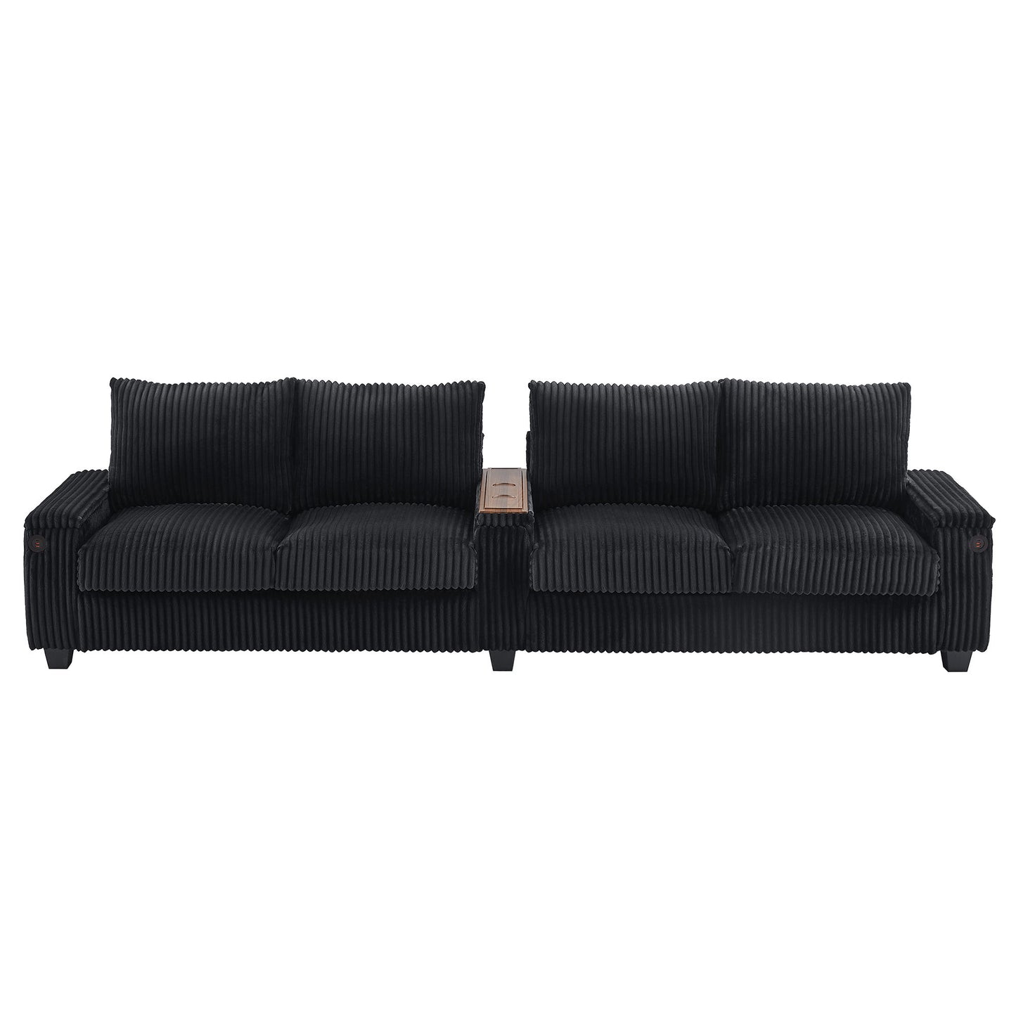 Modern 4 Seater Sofa Couch With USB Ports And Hidden Storage