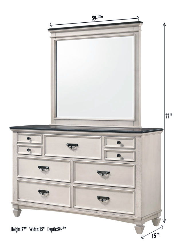 Sawyer - Queen 5 Piece Bedroom Set - Antique White