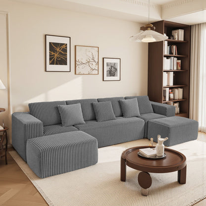 Modular U-Shaped Sectional Sofa With Reversible Design