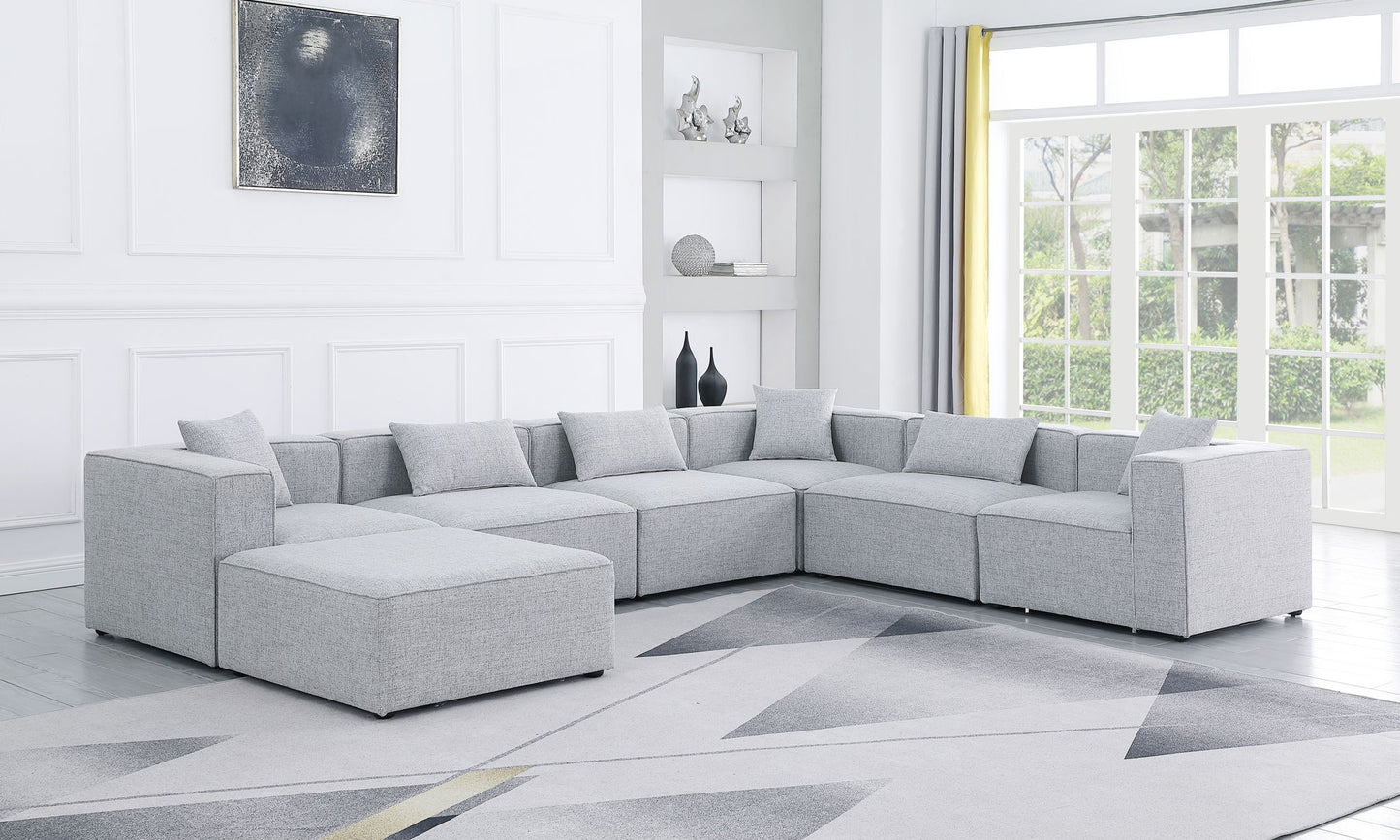 Cube - Linen 7 Piece Modular Sectional