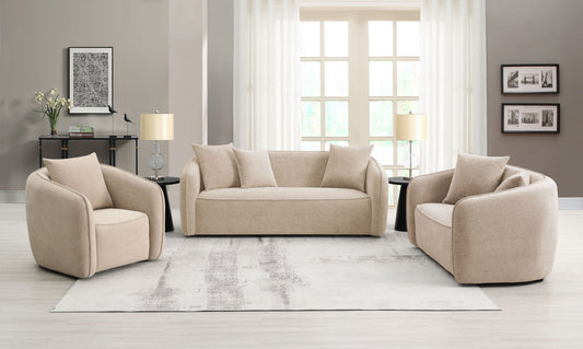 Keith - 3 Piece Living Room Set (Comes With Matching Color Toss Pillows)