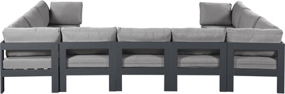 Nizuc - Outdoor Patio 9 Piece Modular Sectional With Gray Frame