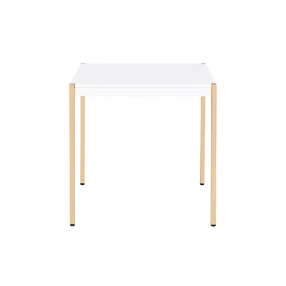 Otrac - End Table - White & Gold
