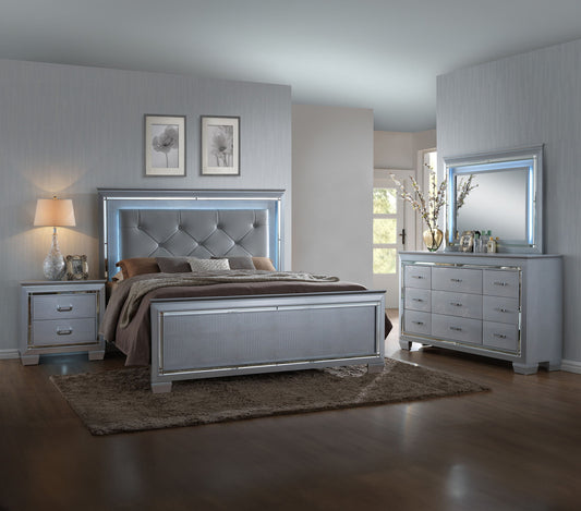 Lillian - Queen 4 Piece Bedroom Set - Gray