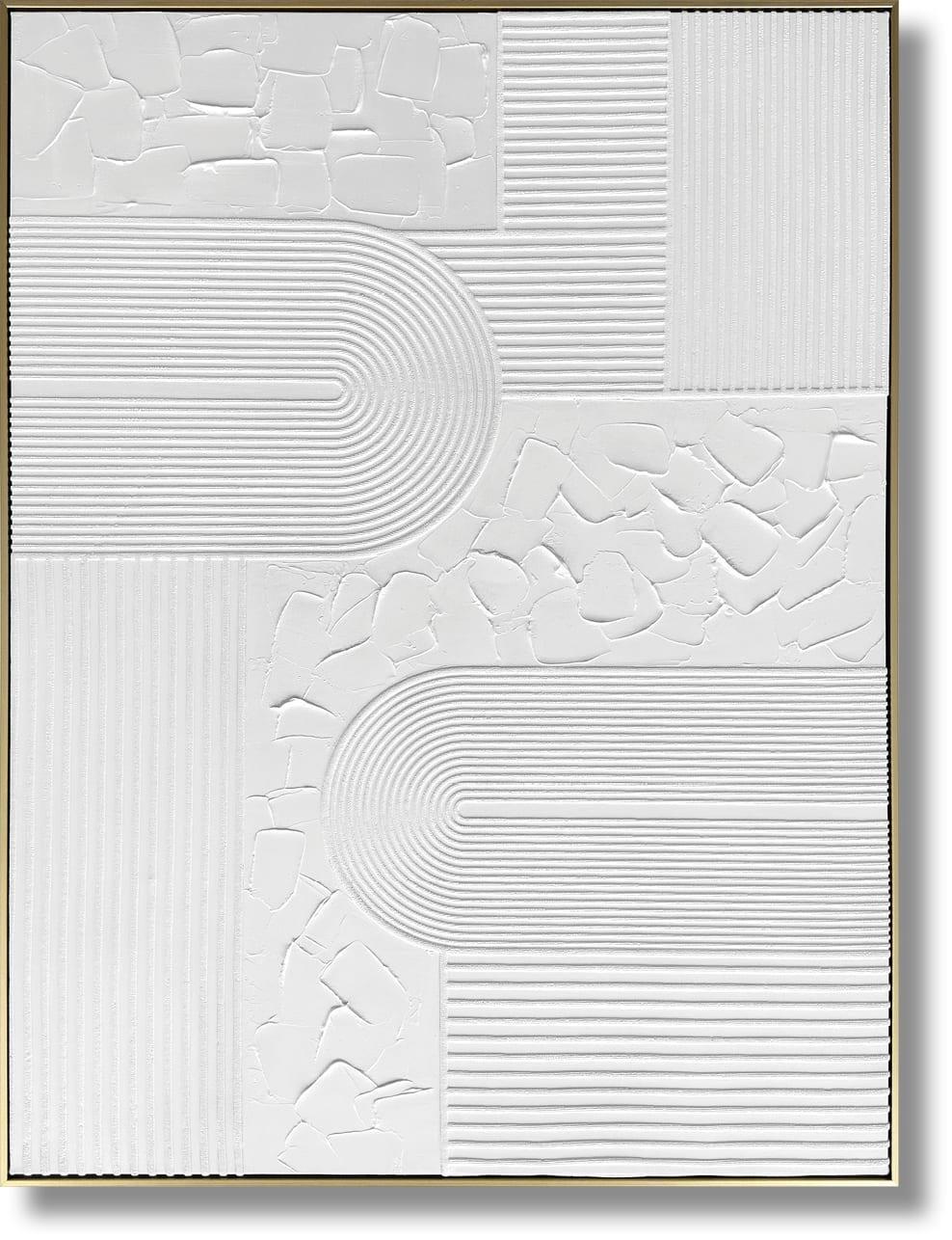 Pristine Linear Relief - 35" x 47" Framed Wall Art