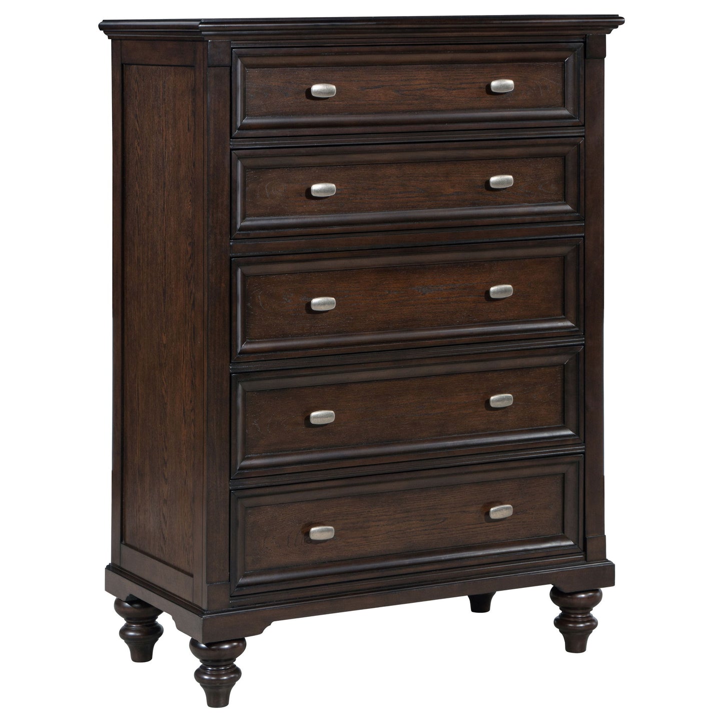 Berwick - 5 Drawer Chest With Felt Lined Top Drawers - Dark Oak