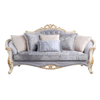 Galelvith - Sofa With 6 Pillow - Gray Fabric