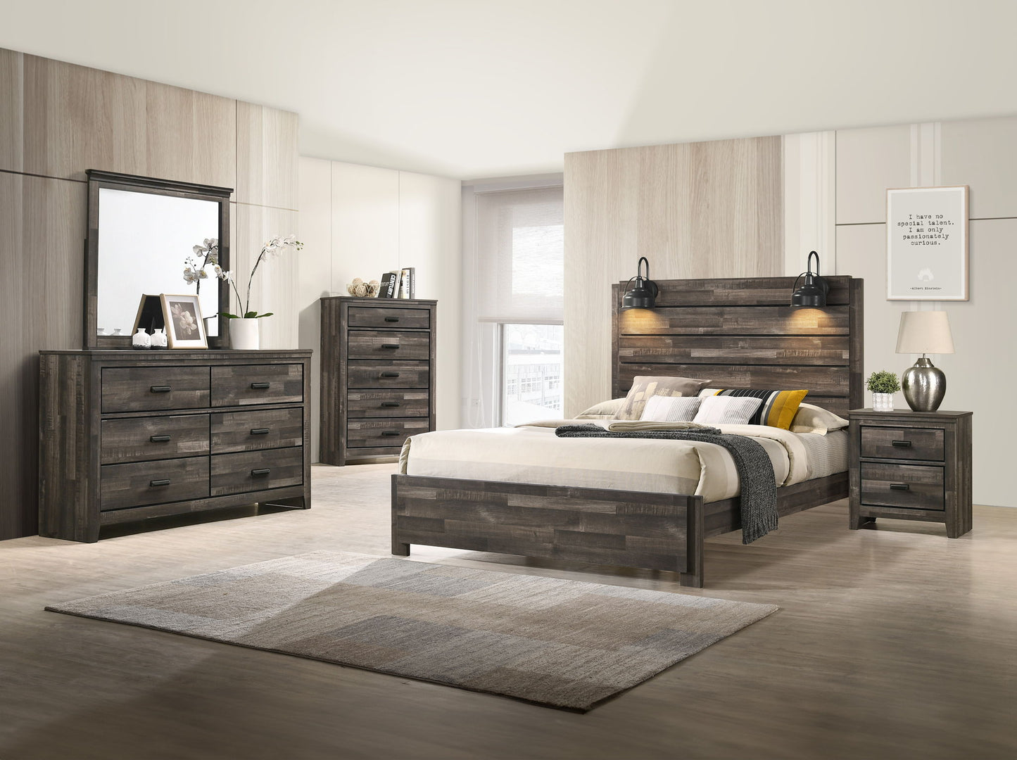 Carter - King 5 Piece Bedroom Set - Brown