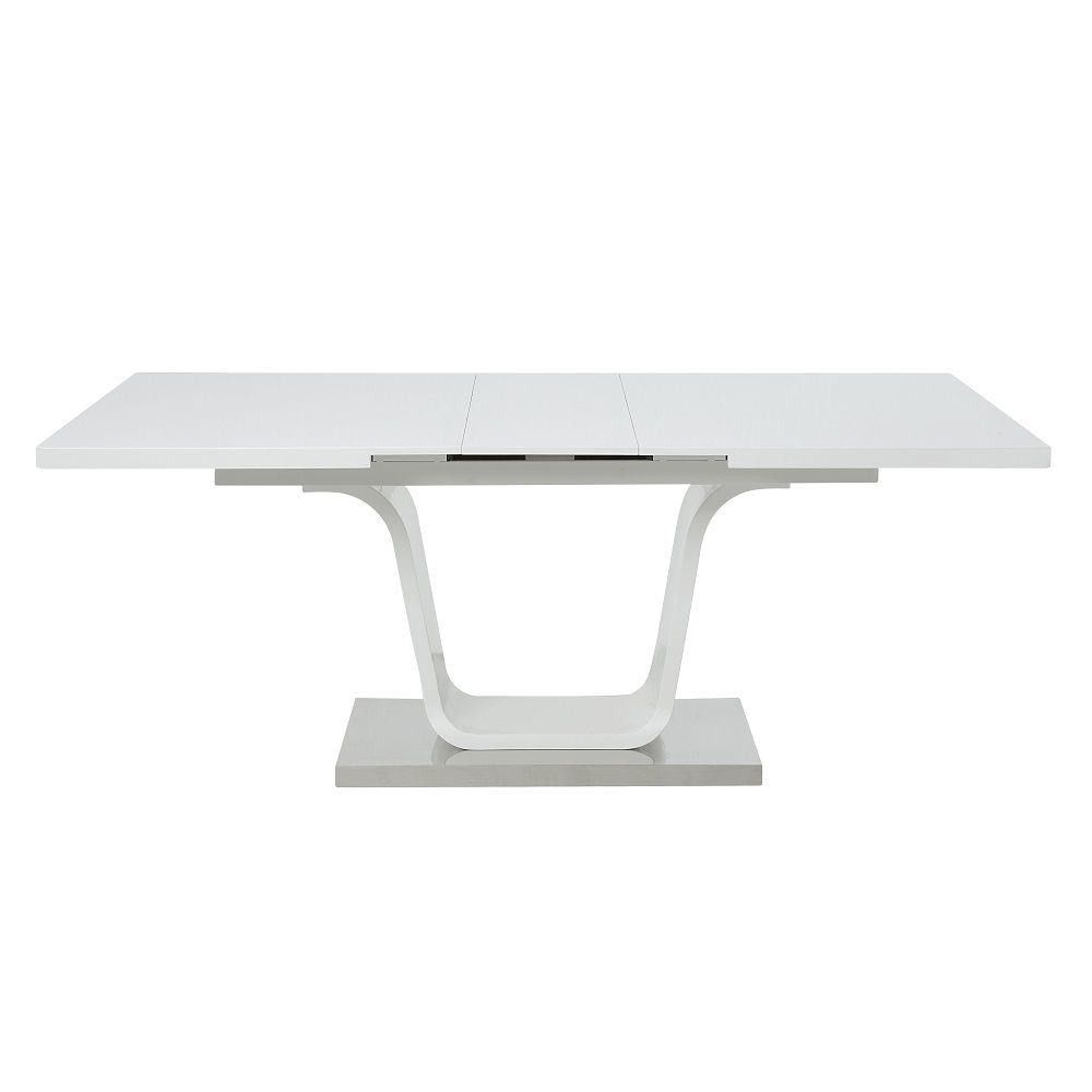 Kamaile - Dining Table With Leaf - White High Gloss