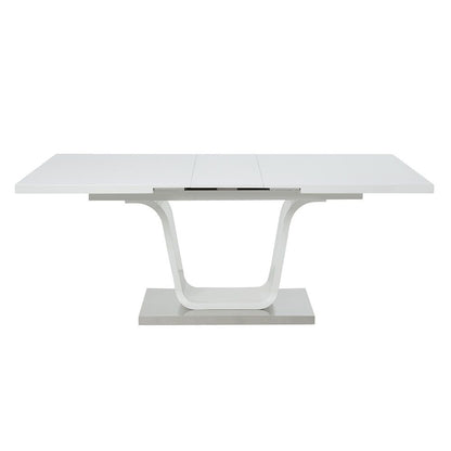 Kamaile - Dining Table With Leaf - White High Gloss