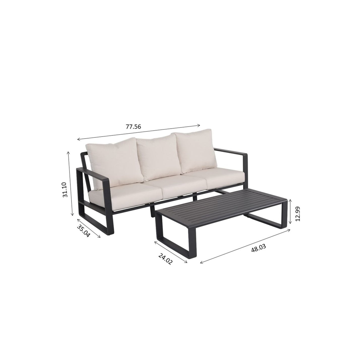 Sofa With Rectangular Coffee Table