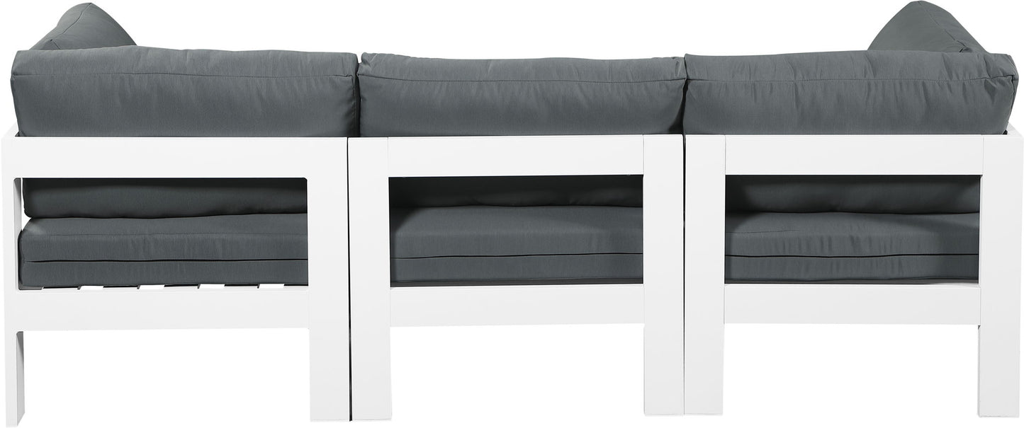 Nizuc - Outdoor Patio 3 Seat Modular Sofa With White Frame
