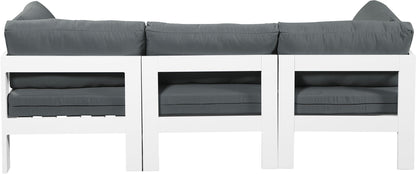 Nizuc - Outdoor Patio 3 Seat Modular Sofa With White Frame