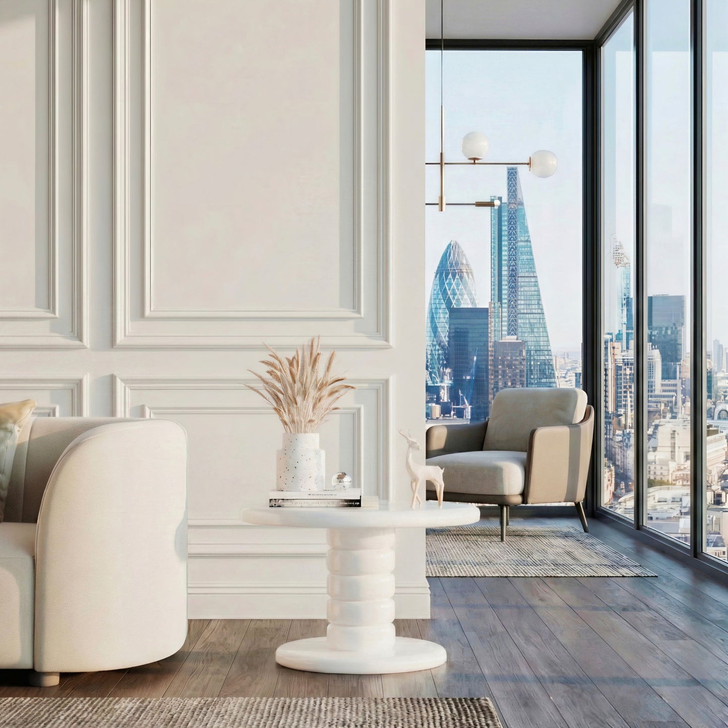 Stacked Cobblestone End Table