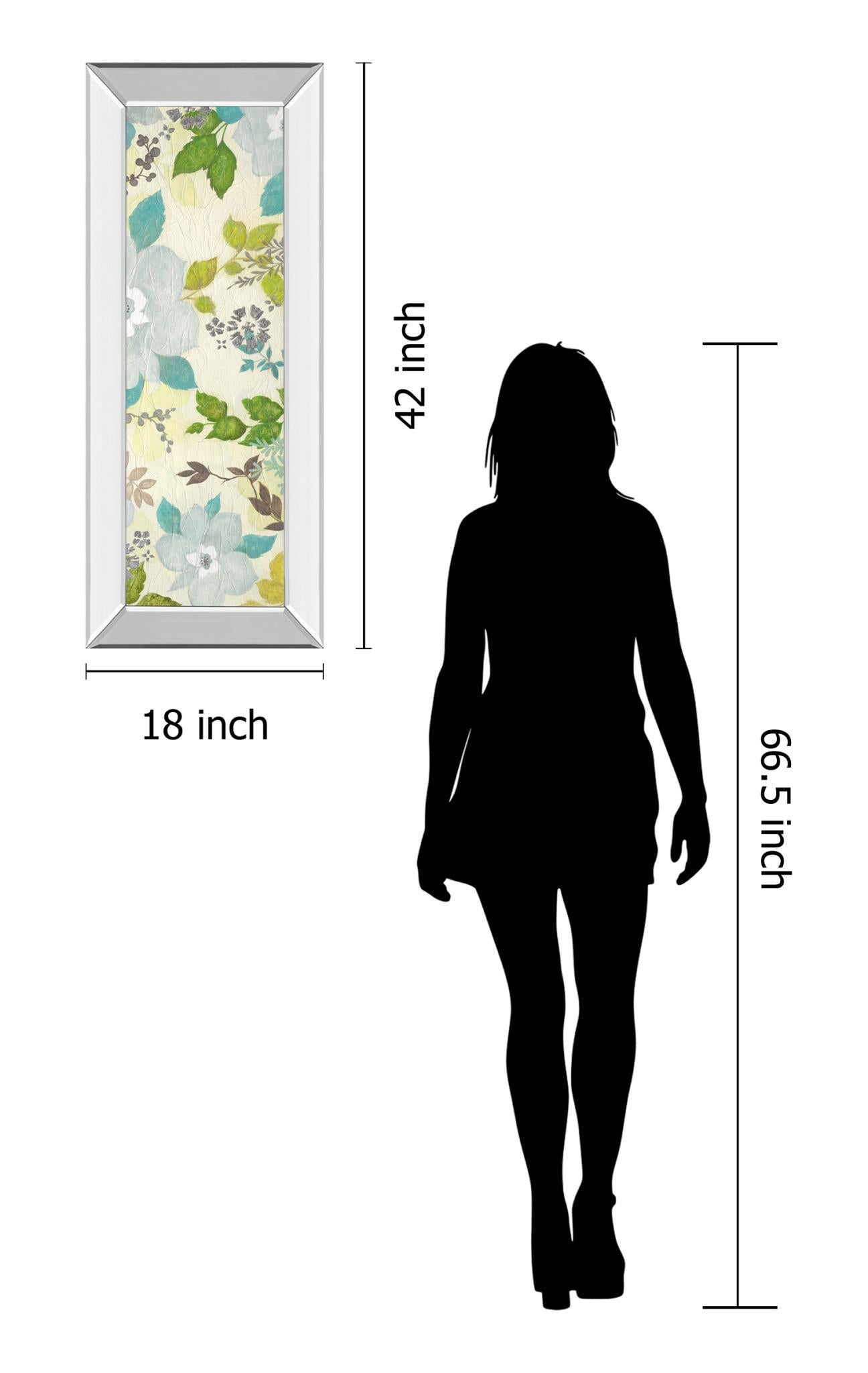 Fragrant Garden Il By Tava Studios - Mirror Framed Print Wall Art - Blue