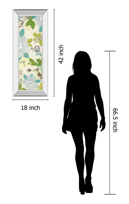 Fragrant Garden Il By Tava Studios - Mirror Framed Print Wall Art - Blue