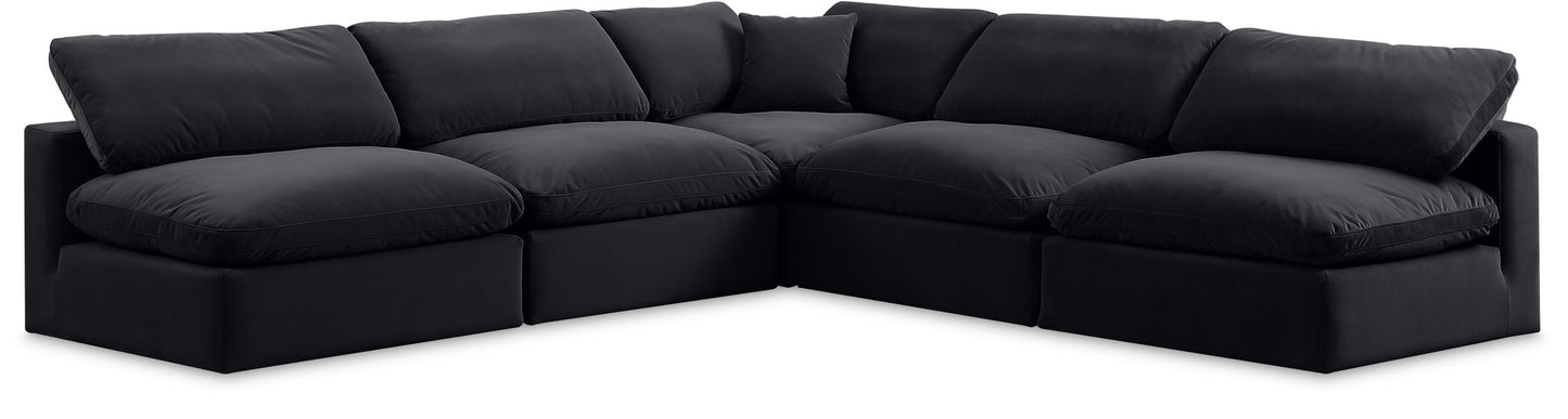 Comfy - 5 Piece Velvet Modular Corner Armless Sectional