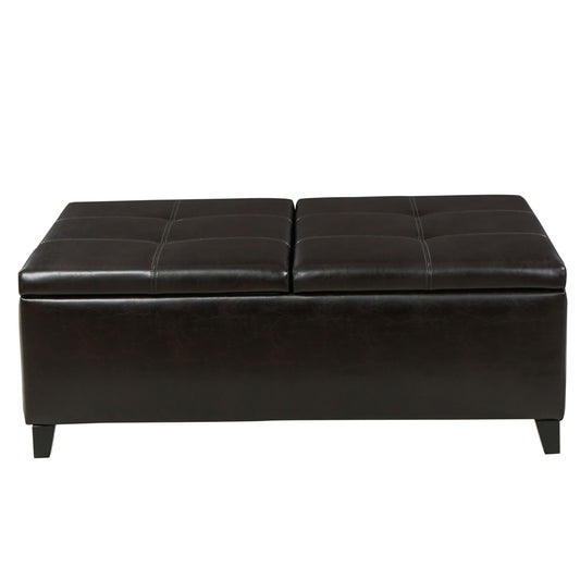 Lanister - Ottoman Double Top Storage - Brown