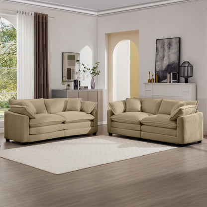 Elegant Oversized Sectional Sofa Set With Deep Seats And Flexible Layout