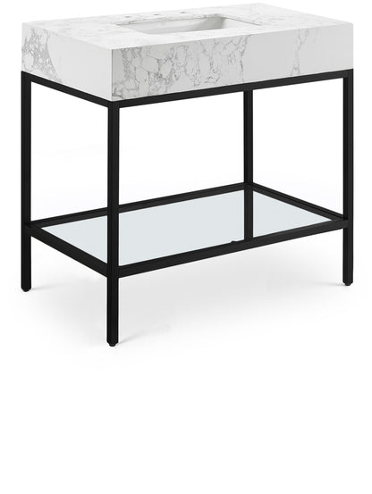 Marmo - Engineered Marble Bathroom Vanity With Black Base
