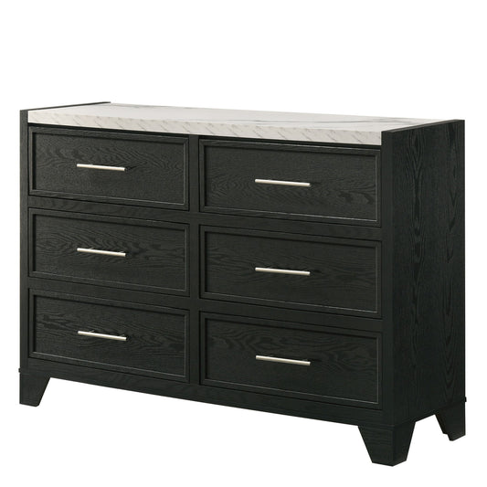 6 Drawers Dresser - Black / White