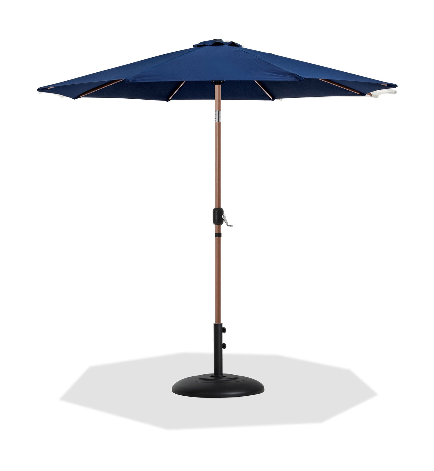 Fiji - Aluminum Patio Umbrella With Round Black And Teak Base