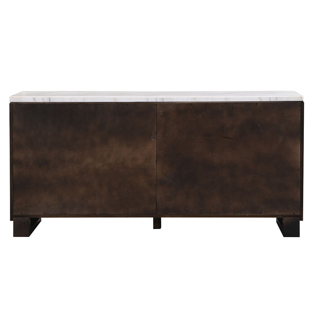 Edwyn - Server With Marble Top - Natural Marble Top & Espresso Finish