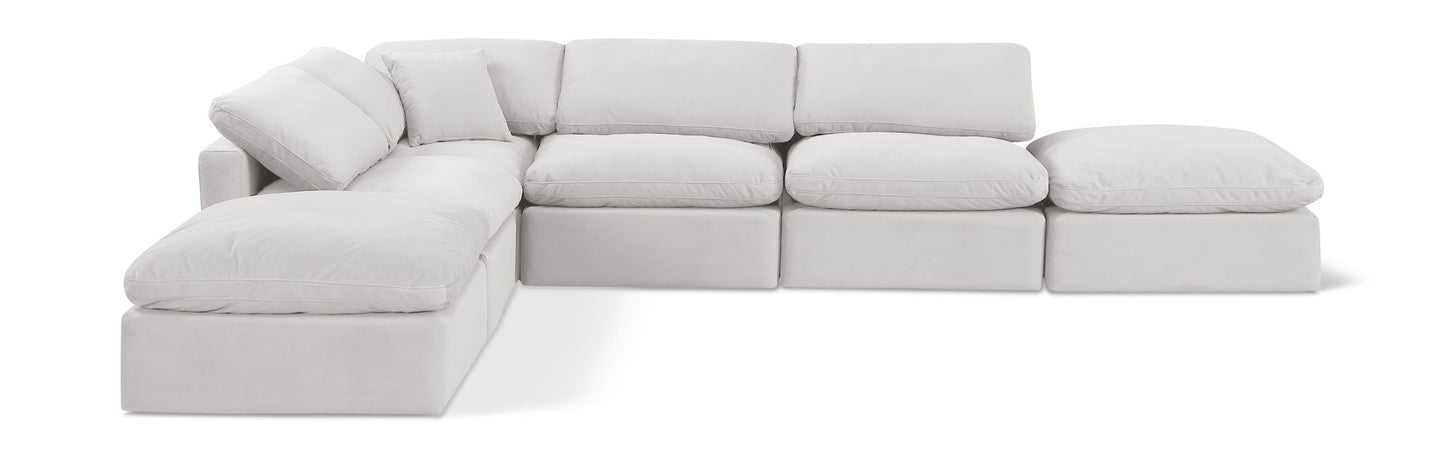 Indulge - Velvet 6 Piece Modular Armless Sectional