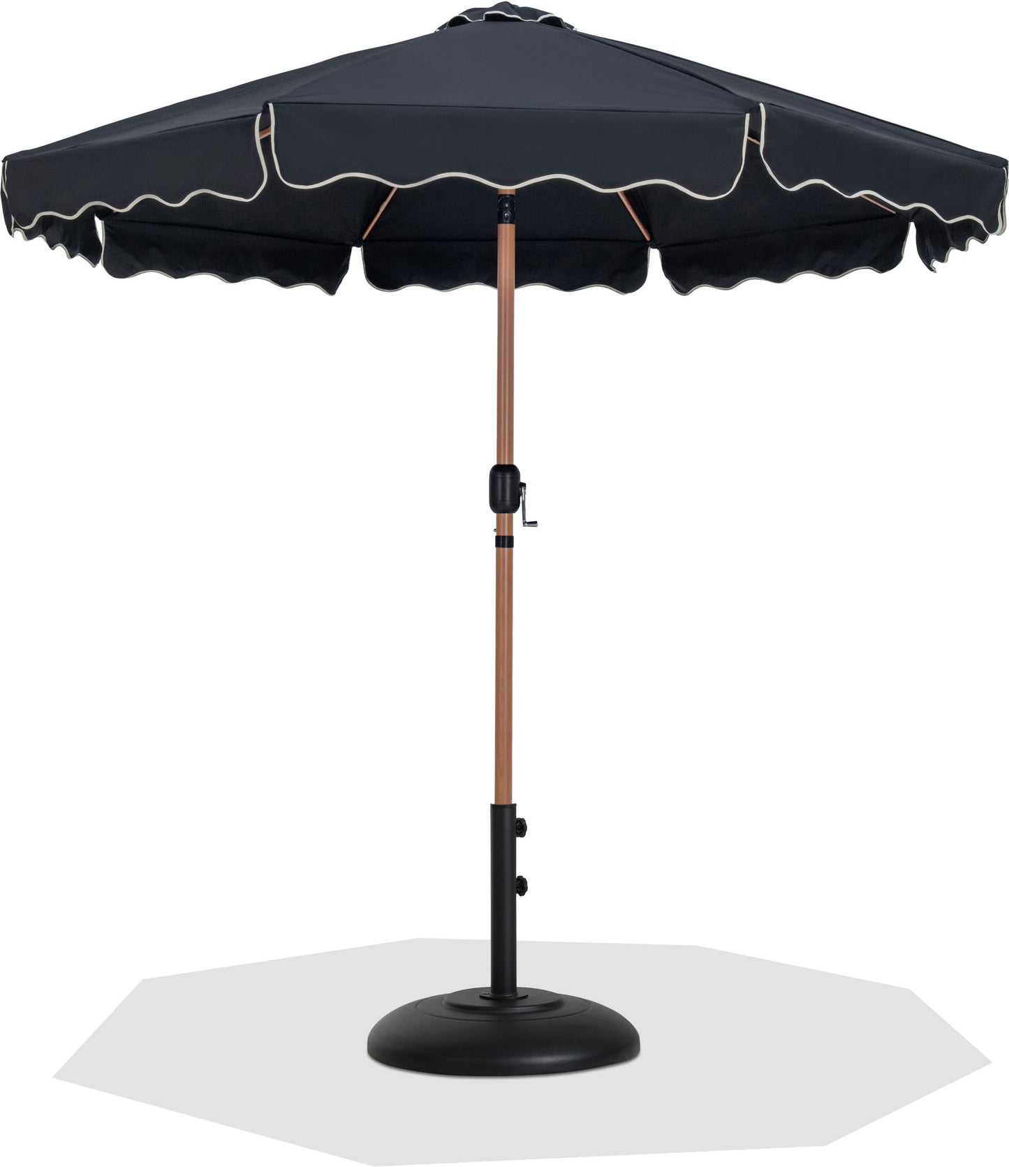 Amalfi - Patio Umbrella - Black Base / Light Brown Pole