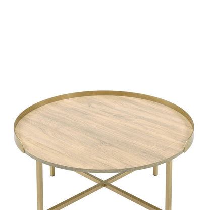 Mithea - Coffee Table - Oak & Gold