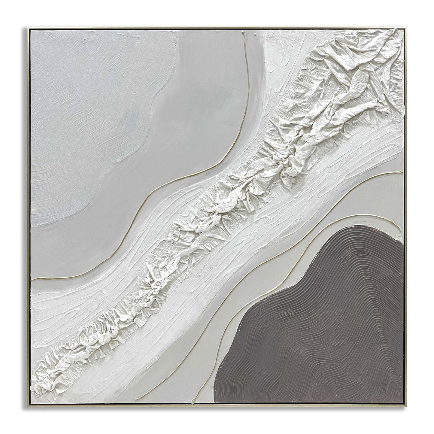 Ivory Ridge Flow - 40" x 40" Framed Wall Art