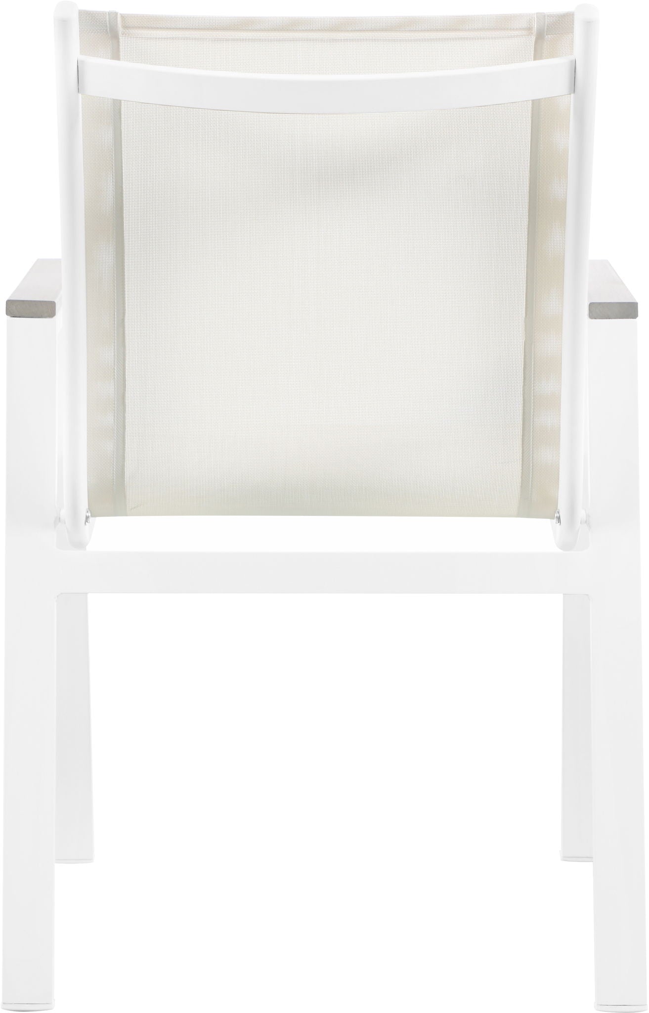 Nizuc - Outdoor Patio Dining Arm Chair With White Frame And Gray Arms (Set of 2)