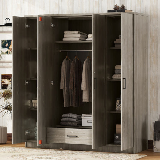 4 Door Wardrobe With 1 Drawer