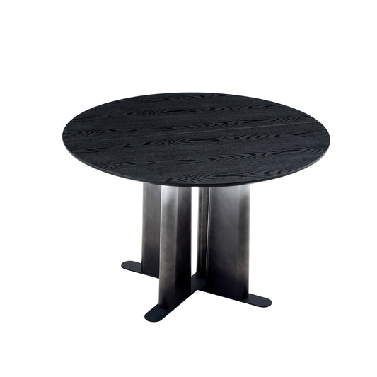 Round Dining Table With Cross Base, Modern Home Furniture