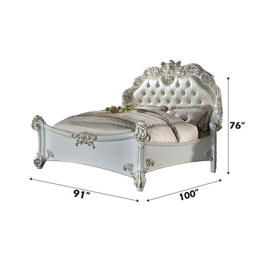 Vendome - Synthetic Leather California King Bed - Antique Pearl