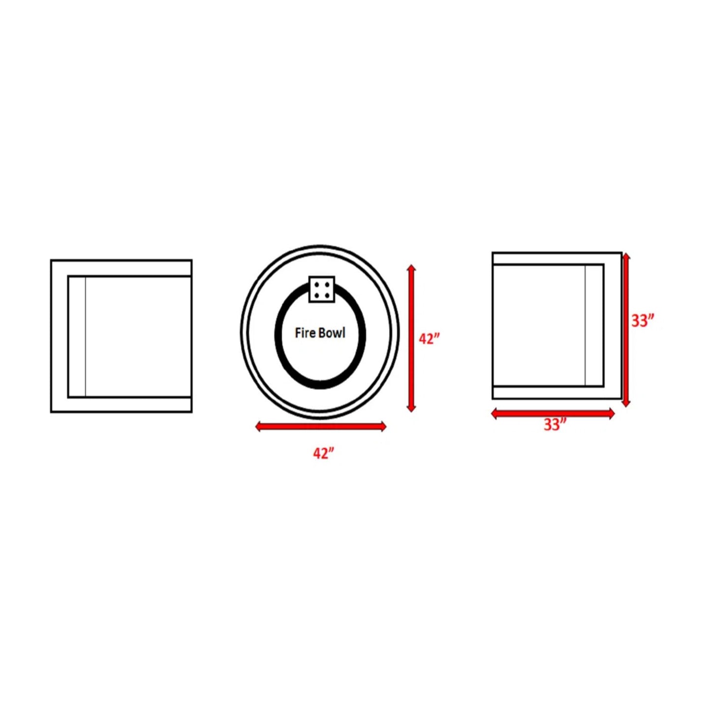 Patio Conversation Set For 2 With Cushions And Fire Pit - Brown