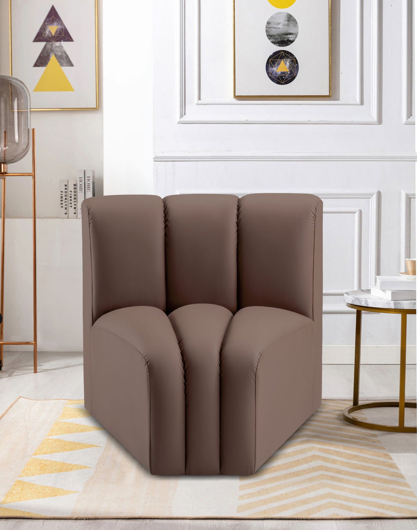 Arc - Faux Leather Curved Corner Chair