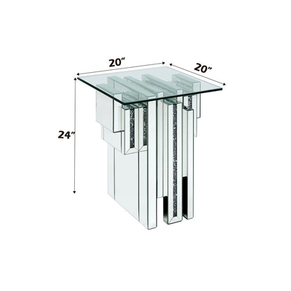 Noralie - 20" End Table With Faux Diamonds - Mirrored
