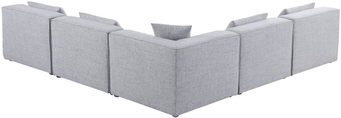 Cube - Linen 5 Piece Modular Corner Armless Sectional
