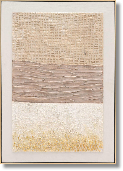 Golden Texture Harmony - 28" x 40" Framed Wall Art